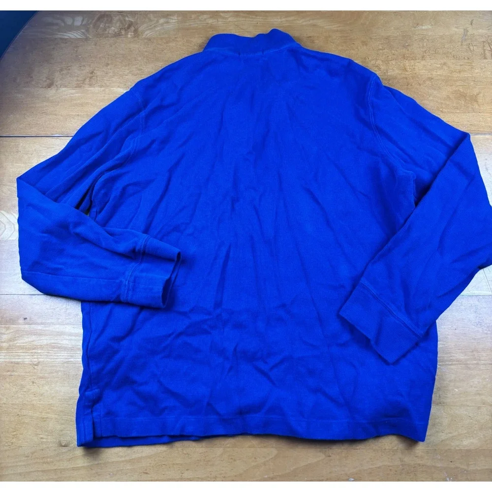 Polo Ralph Lauren Estate Rib Quarter Zip Pullover Royal Blue Mens Large